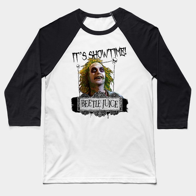 Beetlejuice Baseball T-Shirt by fmidgleystrand